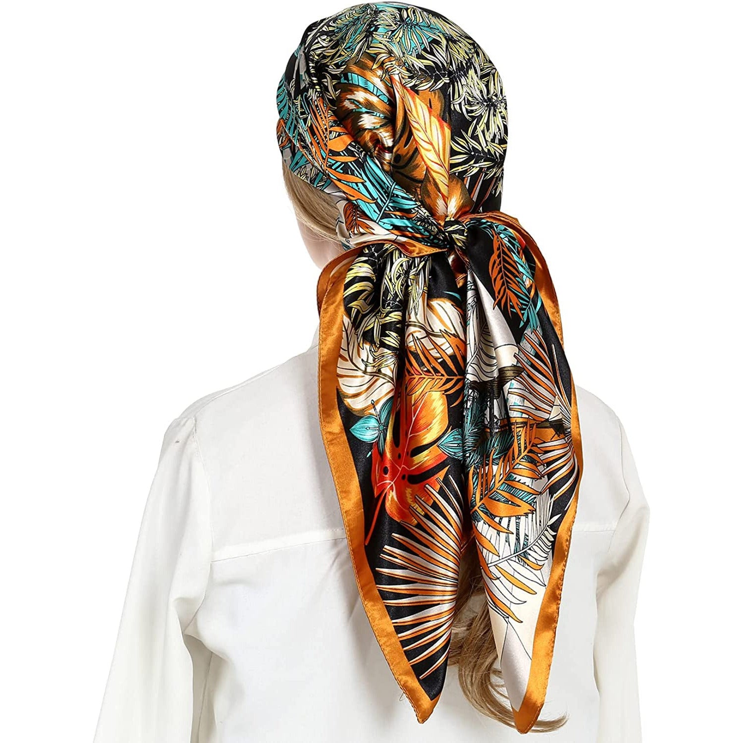 Head Scarf for Women like Silk Satin Scarf for Hair Wrapping at Night Bandana Square Scarf for Sleeping 35 Inch