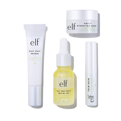 E.L.F. Skin Hit Kit, Infused with Hemp Seed Oil, Nourishes & Hydrates Skin, Soothing & Calming, 4-Piece Skincare Set