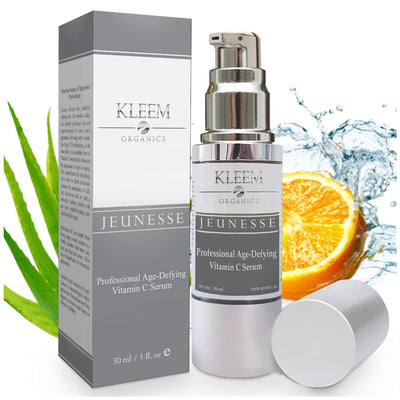 Kleem ORGANIC VITAMIN C SERUM for Face + Hyaluronic Acid. Potent Anti-Aging Serum, Anti-Wrinkle Treatment, Skin Tightening, Dark Spot Removal & Collagen Stimulation. Cruelty Free