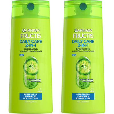 Fructis Fortifying 2-In-1 Shampoo and Conditioner for Stronger-Looking Hair with Touchable Softness, Daily Hair Care for Men and Women, Vegan, Paraben-Free 22 Fl Oz, 2 Count