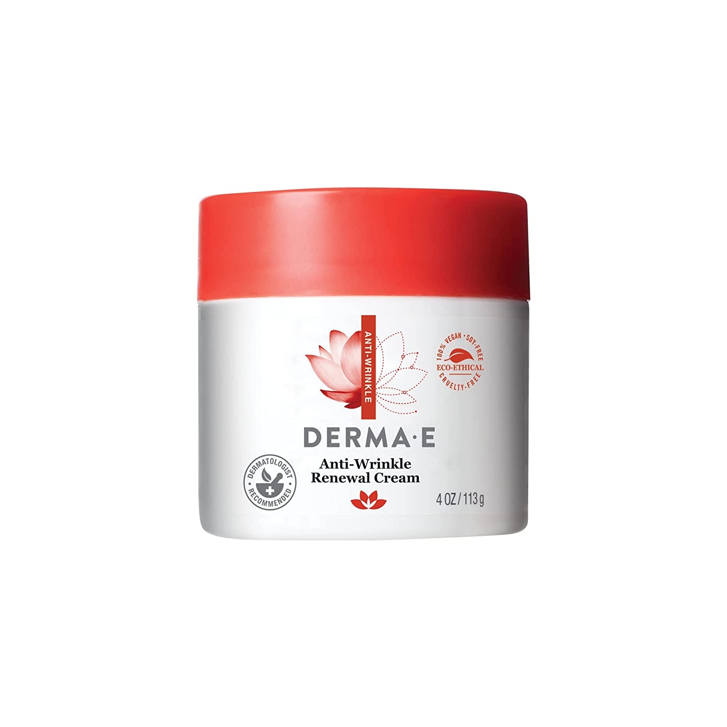 DERMA-E Anti-Wrinkle Renewal Skin Cream – Vitamin a (Retinyl Palmate) Wrinkle Treatment Cream – Vegan Anti-Aging Moisturizer to Smooth & Renew Aging Skin, 4 Oz