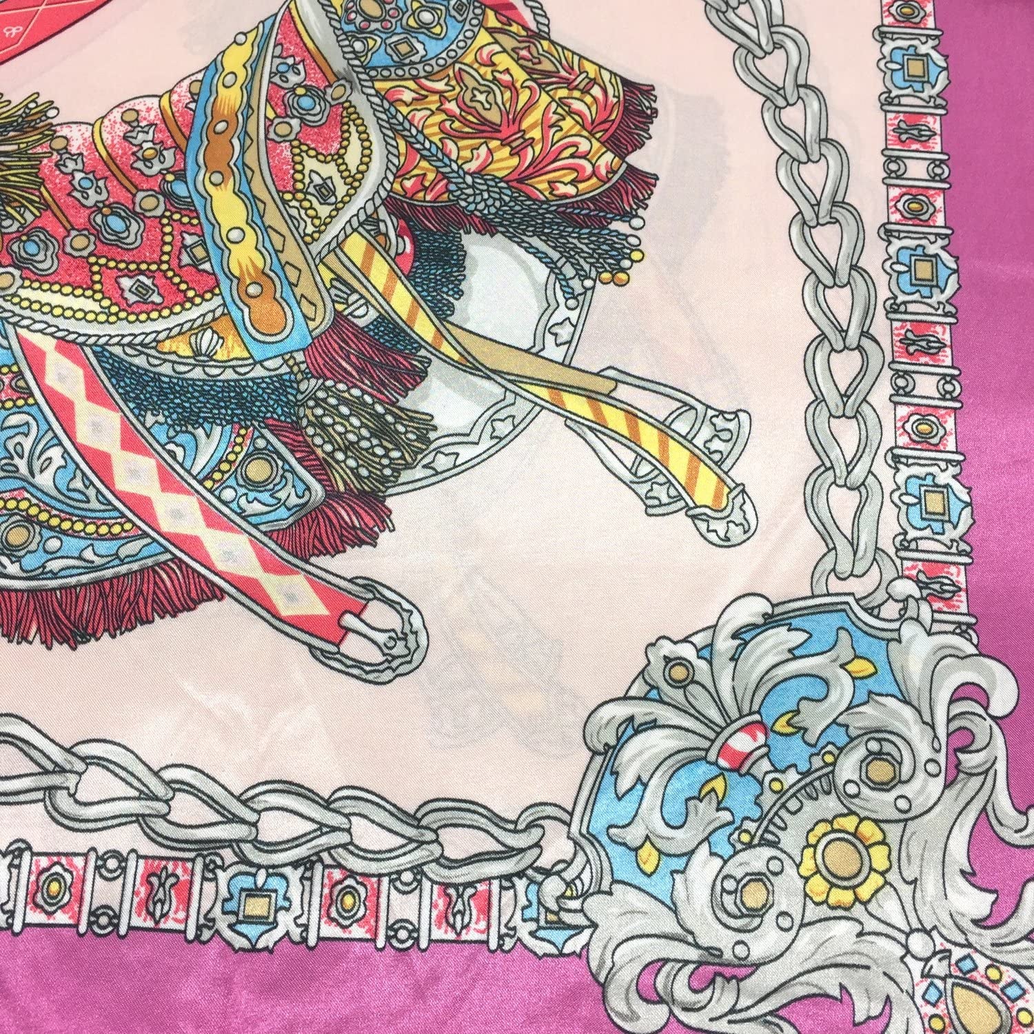 Silk like Scarf Women'S Fashion Pattern Large Square Satin Headscarf Headdress