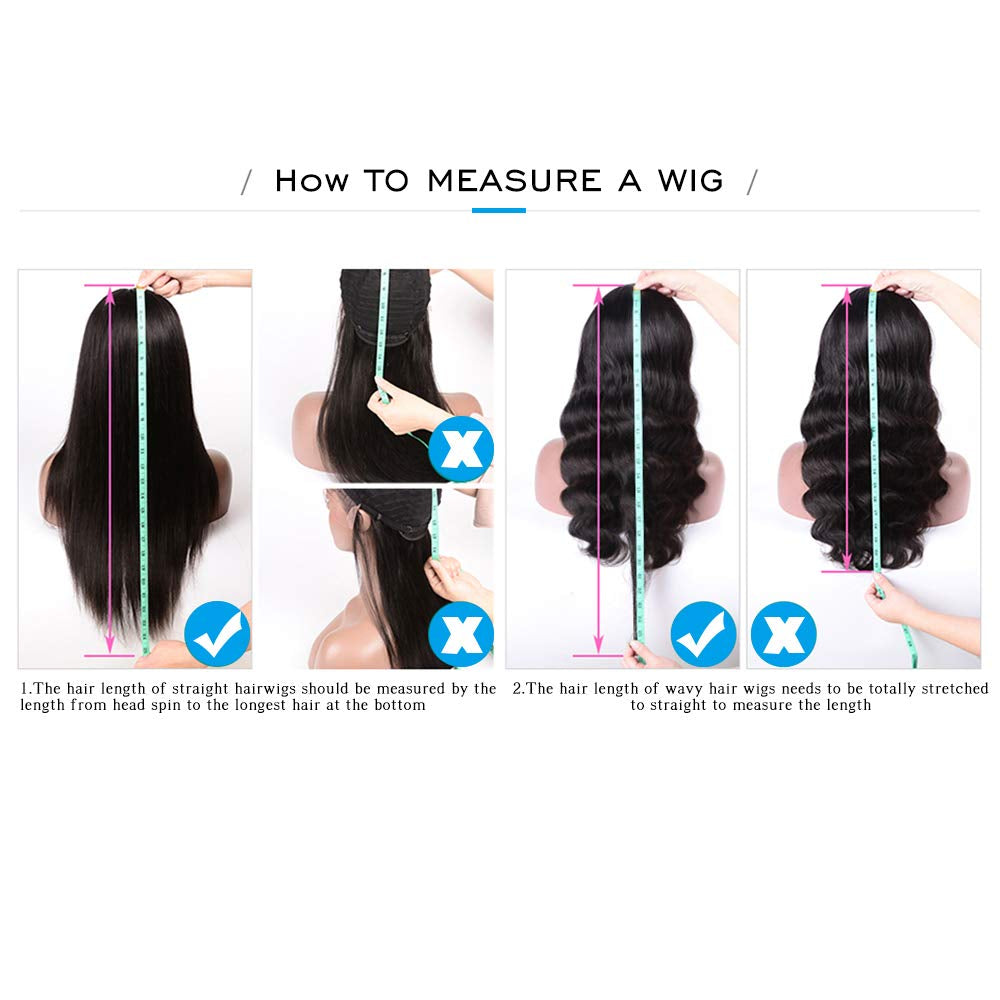 360 Body Wave Full Lace Frontal Wigs Human Hair 180 Density HD Transparent Body Wave Wigs Pre Plucked with Baby Hair Brazilian Virgin Lace Front Human Hair Wigs for Black Women Natural Color(20 Inch)