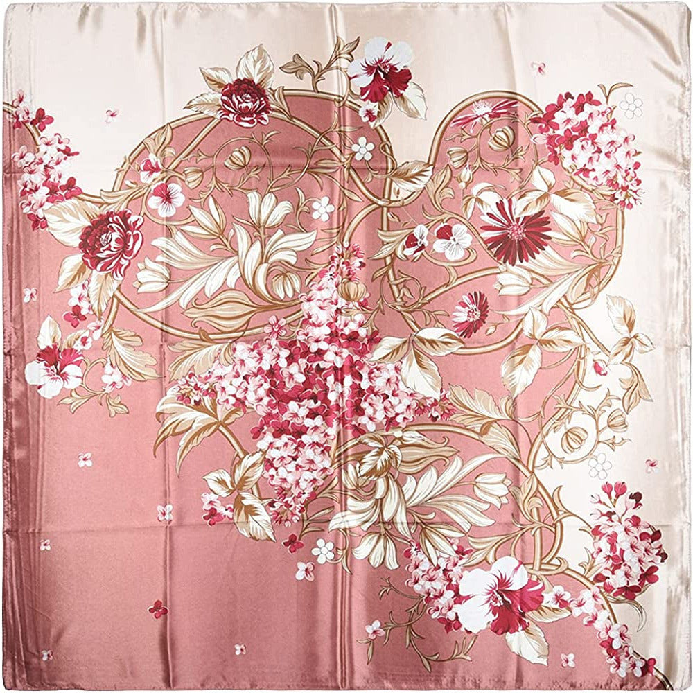 Women'S 35" Satin Square Silk like Hair Scarves and Wraps Headscarf for Sleeping