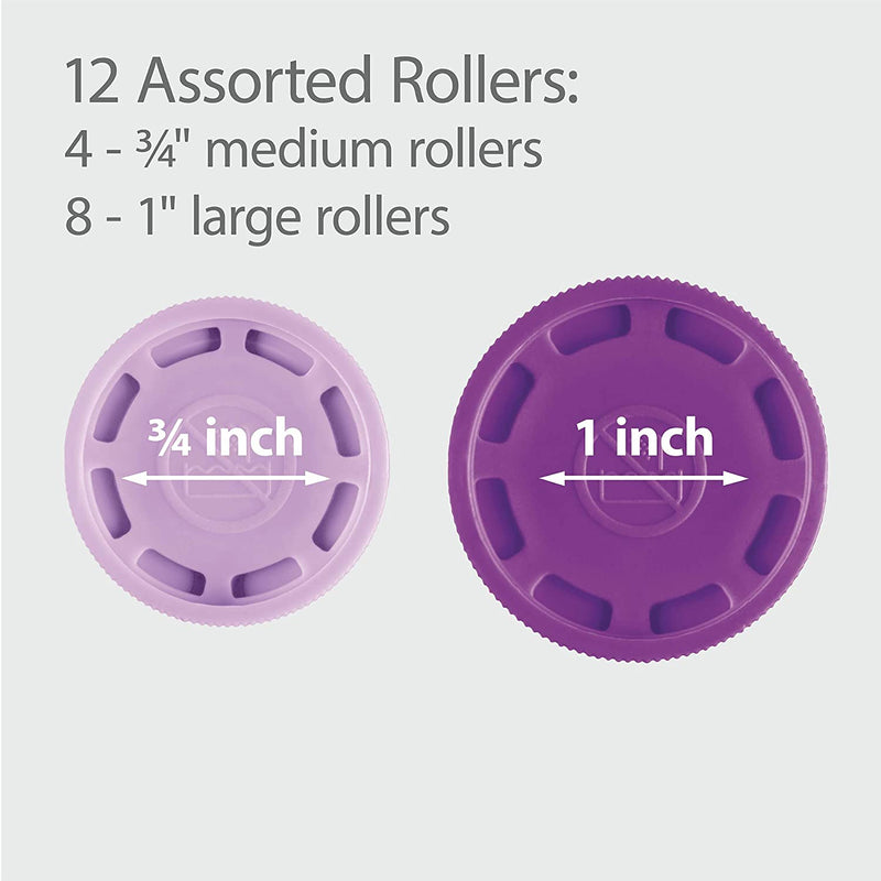 Instant Heat Compact Hot Rollers W/ Ceramic Technology; Black Case with Purple Rollers