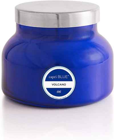 Scented Candle - Cotton Wick - Luxury Aromatherapy Candle - 19 Oz - Volcano - Blue