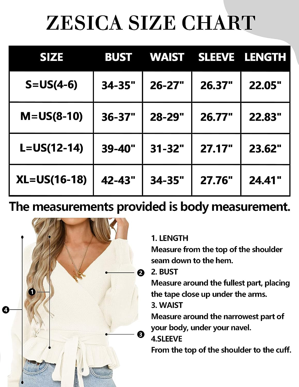Women'S 2023 Fall Wrap V Neck Long Batwing Sleeve Belted Waist Ruffle Knitted Sweater Pullover Top