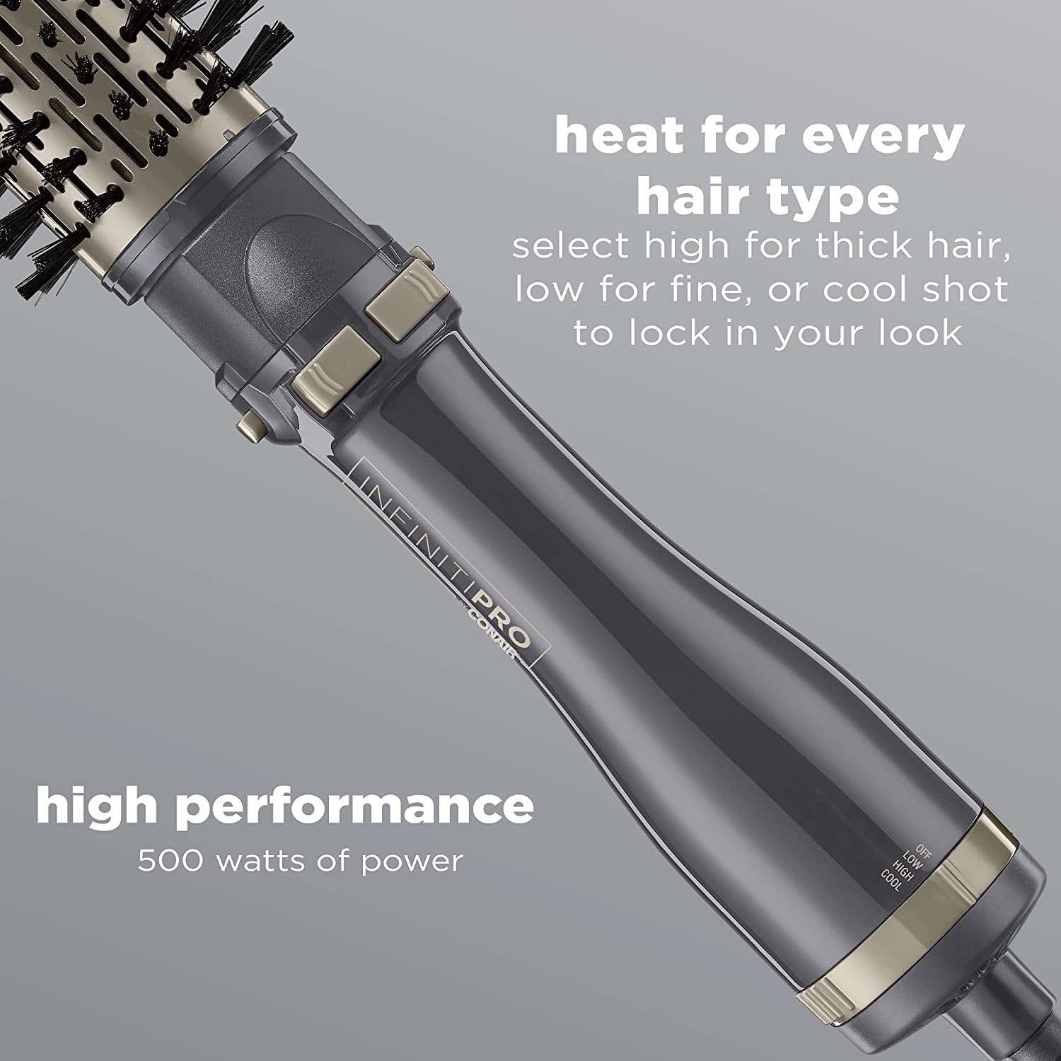 INFINITIPRO by  Hot Air Spin Brush Set with 2-Inch and 1.5-Inch Brushes, Hot Air Spin Dryer Brush