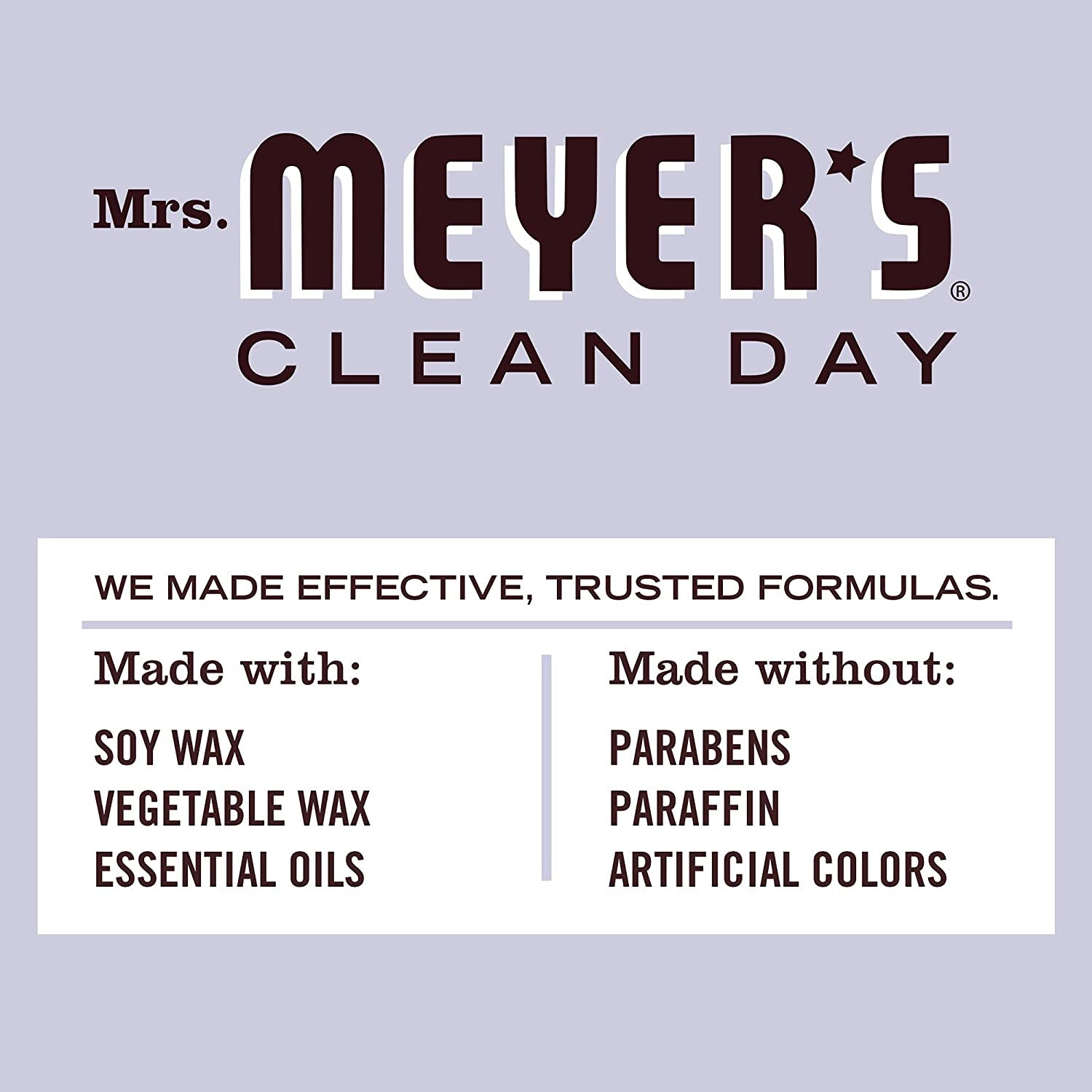 Mrs. Meyer'S Soy Aromatherapy Candle, 35 Hour Burn Time, Made with Soy Wax and Essential Oils, Lavender, 7.2 Oz - Pack of 2