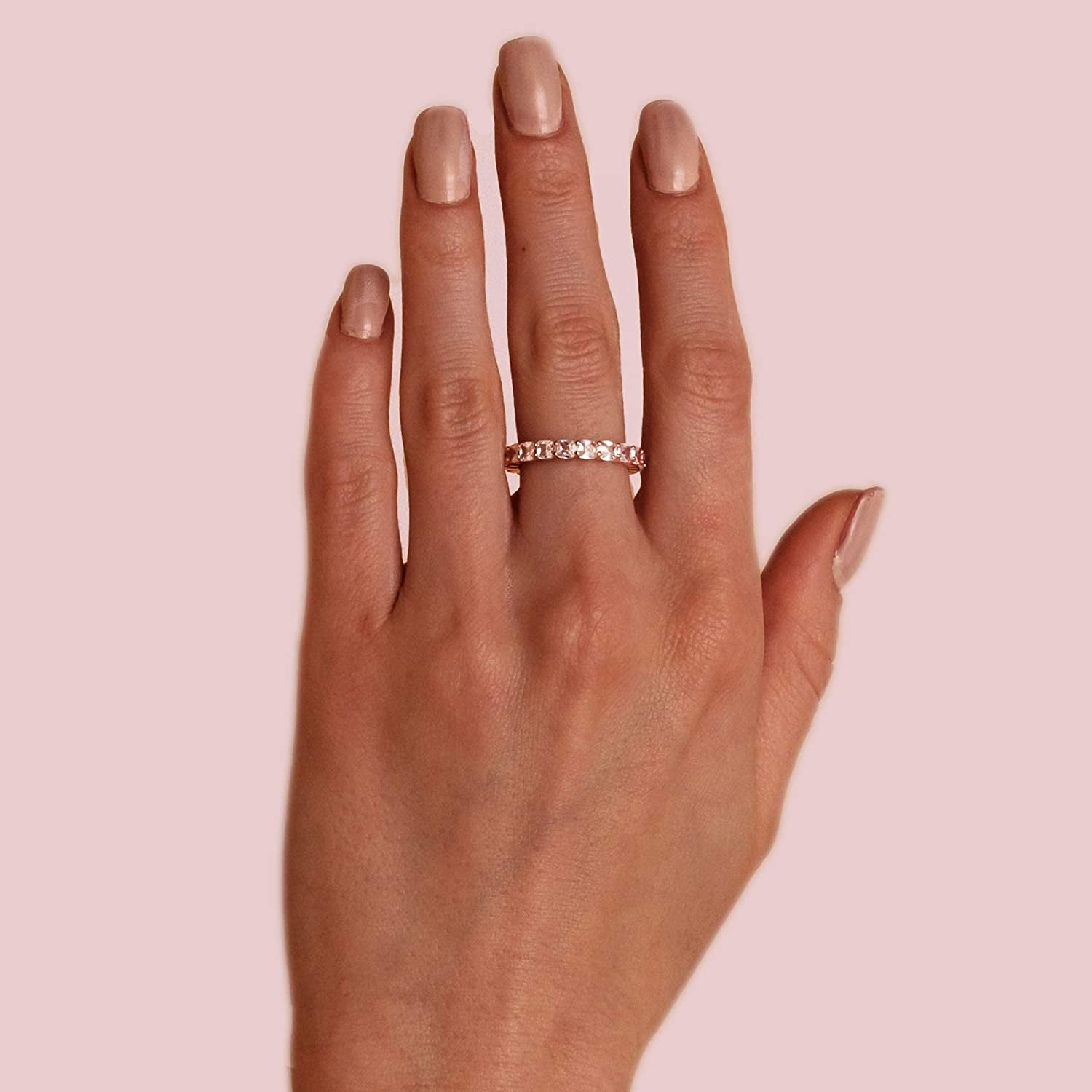 14K Gold Plated Rings Cubic Zirconia Love Ring | 3Mm Cushion Cut Stackable Rings for Women | Gold Rings for Women