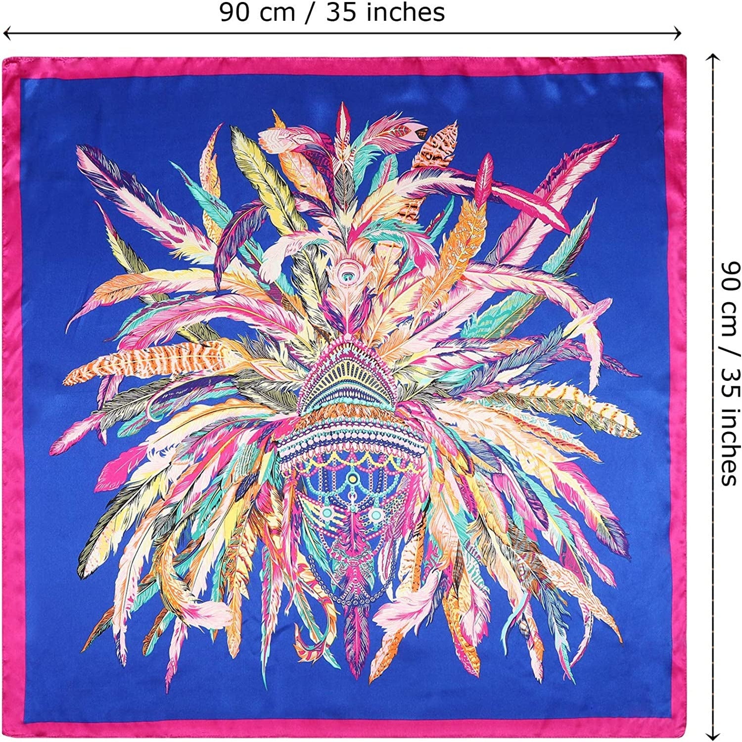 35 Inches Women Head Scarf Hair Bandanas - 4PCS Square Satin Head Scarves for Women Silk like Hair Kerchief Banadanas