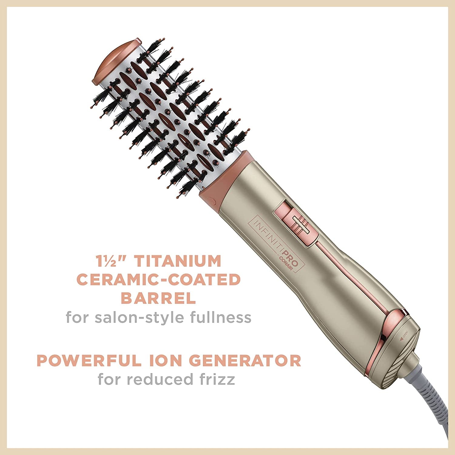 INFINITIPRO by  Frizz Free 1 1/2-Inch Hot Air Brush, Dryer Brush