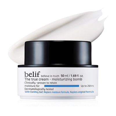 Belif the True Cream Moisturizing Bomb | Intensive Face Moisturizer for 26 Hour Hydration | Soothing & Nourishing Cream W/ Panthenol, Comfrey Leaf & Oat Extract | Cream for Dry, Sensitive Skin