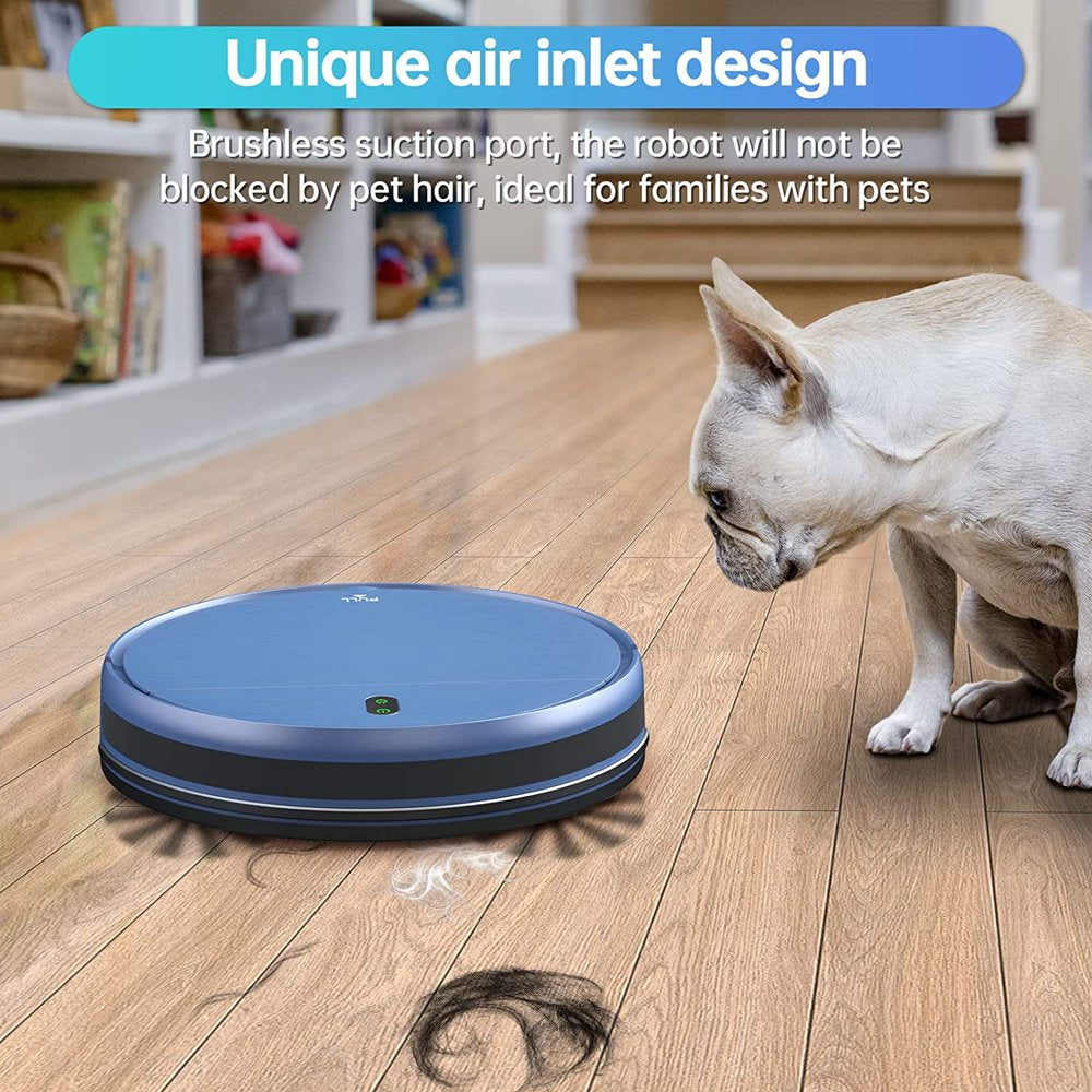 Robot Vacuum Cleaner, Robot Vacuum and Mop Combo Compatible with Alexa/Wifi/App, Self-Charging, 230ML Water Tank for Pet Hair, Hard Floors and Low Pile Carpet (Blue)