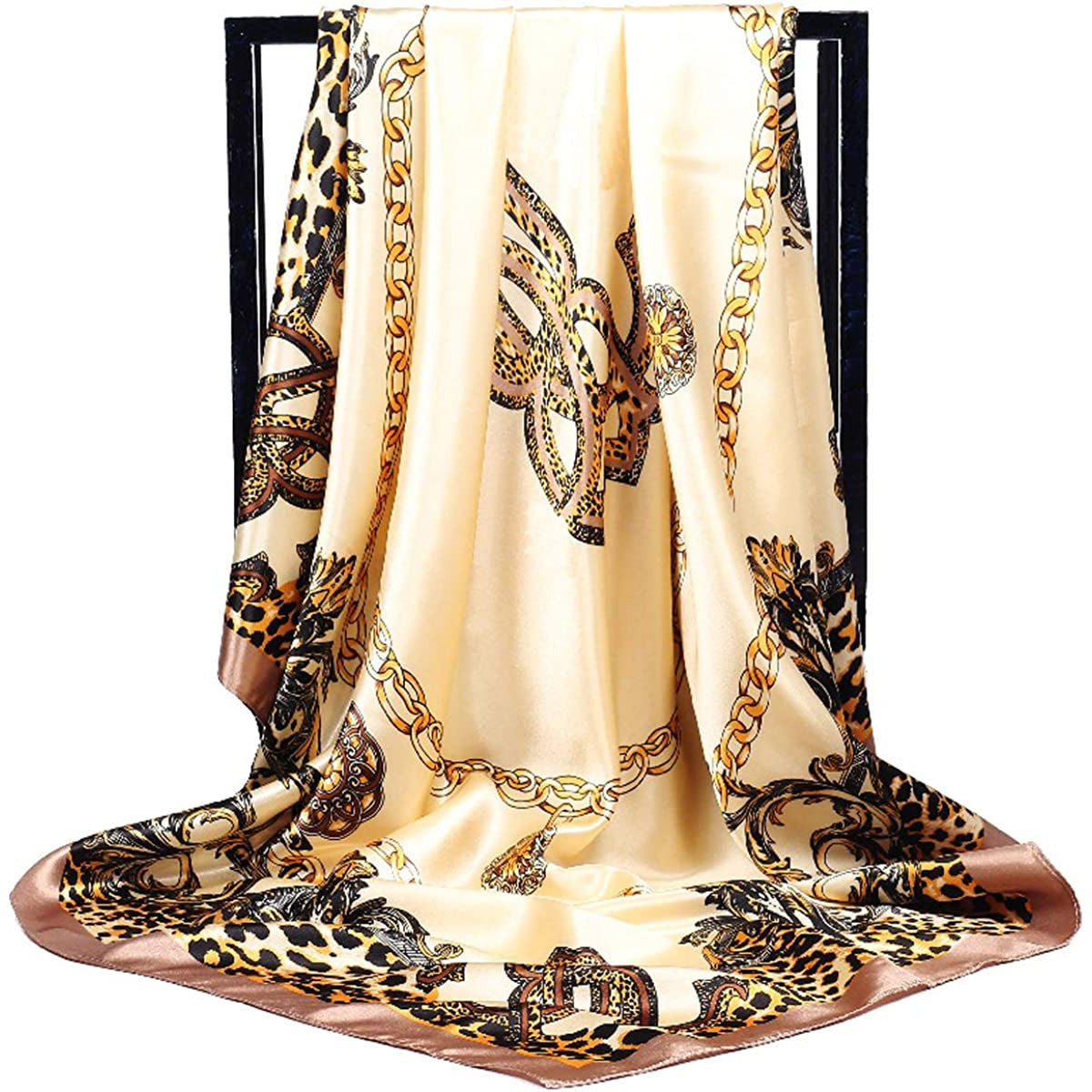 35" Large Women'S Satin Square Silk Feeling Hair Scarf Wrap Headscarf