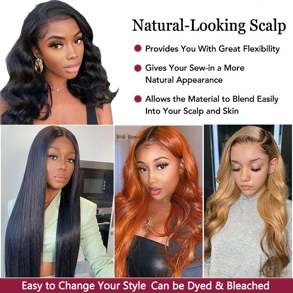 Brazilian Body Wave 3 Bundles with Closure 100% Unprocessed Brazilian Body Wave Human Hair Bundles with 4X4 Lace Closure Free Part Natural Color (24 26 28+22, Bundles with Closure)