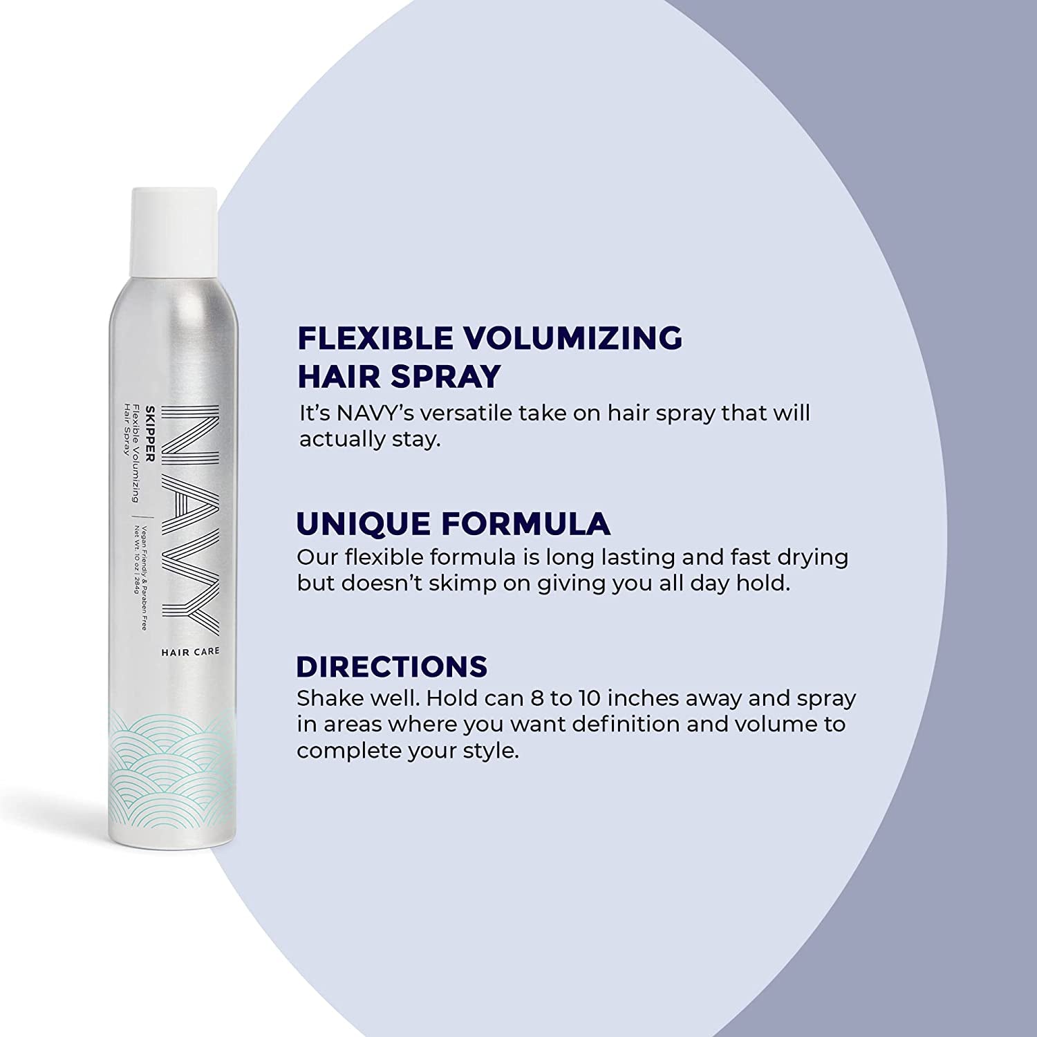 NAVY Skipper: Flexible Volumizing Hair Spray for Hair Styling | Hair Thickening Spray & Hair Volume Spray | Hair Sprays for Women & Men| Volume Hairspray for Fine Hair, Thin, Flat or Weak Hair