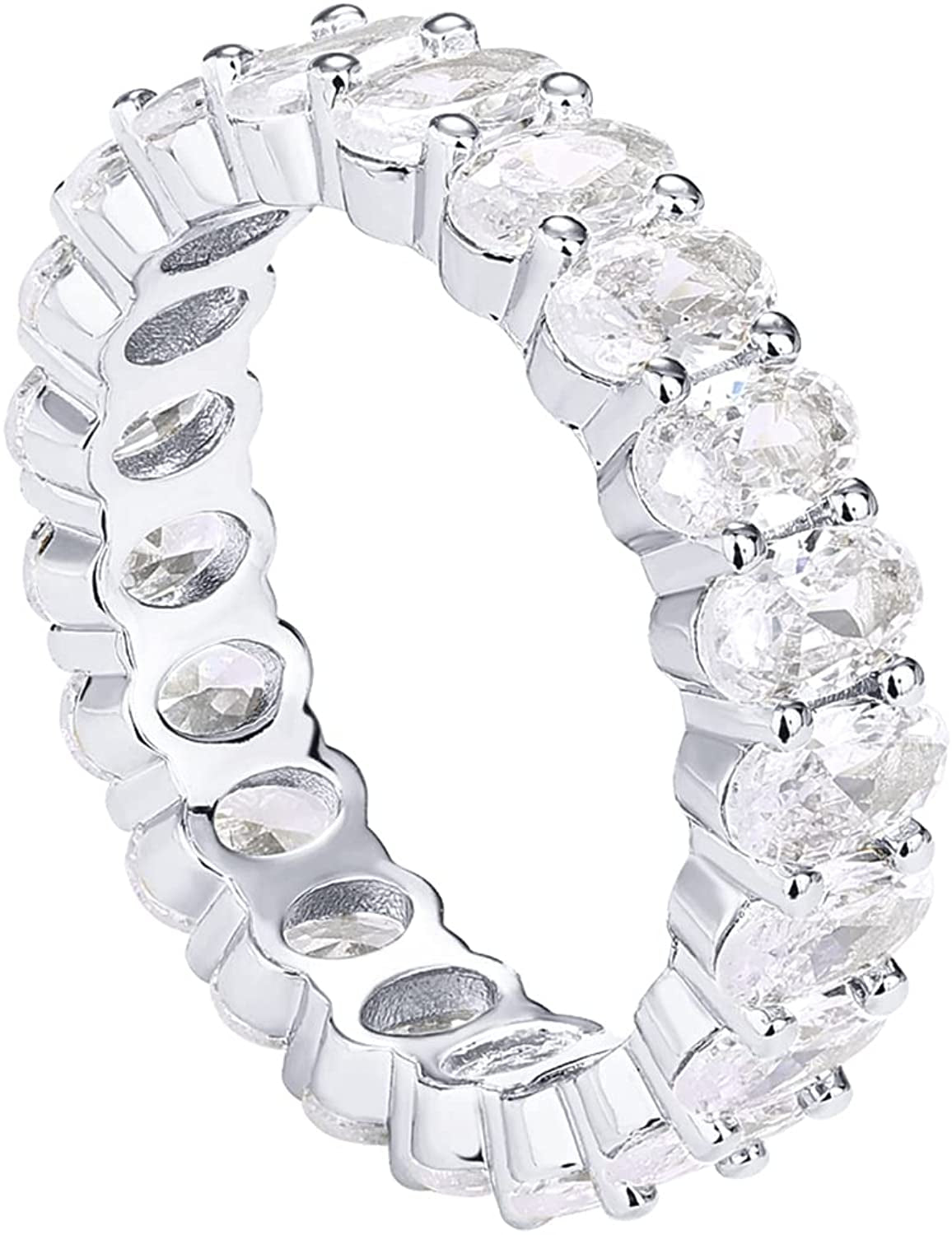 14K Gold Plated Rings Oval Cubic Zirconia Love Ring | Eternity Ring | 5Mm Stackable Rings for Women | Gold Rings for Women