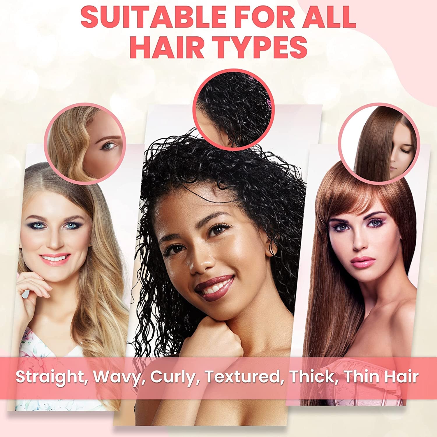 Self Cleaning Hair Brushes for Women, Kids - Hair Brush for Curly, Thick, Straight, Thin, Wet or Dry Hair - Detangling Brush and Scalp Massager - Detangler Brush Comb Pain Free (White)