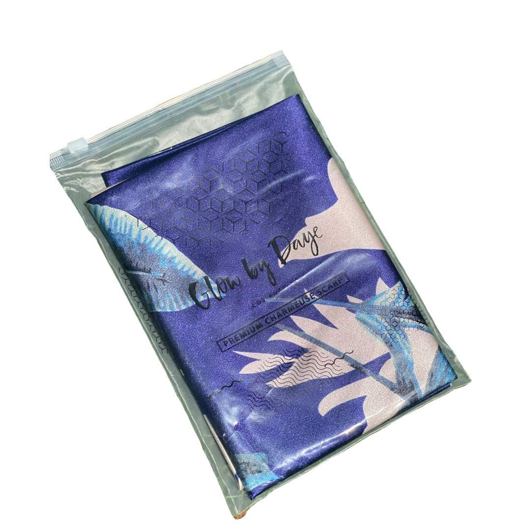 Charmeuse Satin Prefolded Head Scarf, Double Layered Satin Bandana for Women, Large, St. Maarten Luxstretch