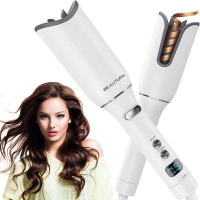 Automatic Hair Curler, Portable Auto Hair Curling Iron Wand with LCD Display, Adjustable 5 Temperature, 13 Curls and 10 Timer Settings, Fast Heating for Hair Styling