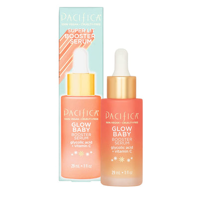 Beauty, Glow Baby Booster Serum for Face, Vitamin C and Glycolic Acid, Brightens and Supports, for All Skin Types, Fragrance Free, Clean Skin Care, Vegan and Cruelty Free