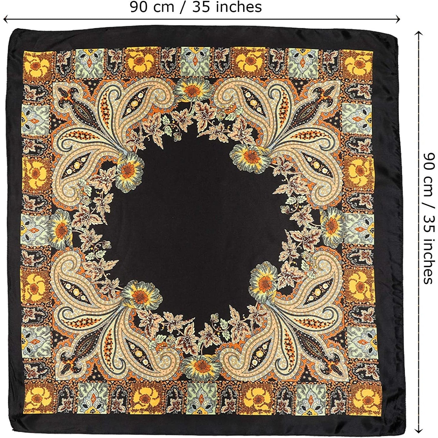 35 Inches Women Head Scarf Hair Bandanas - 4PCS Square Satin Head Scarves for Women Silk like Hair Kerchief Banadanas