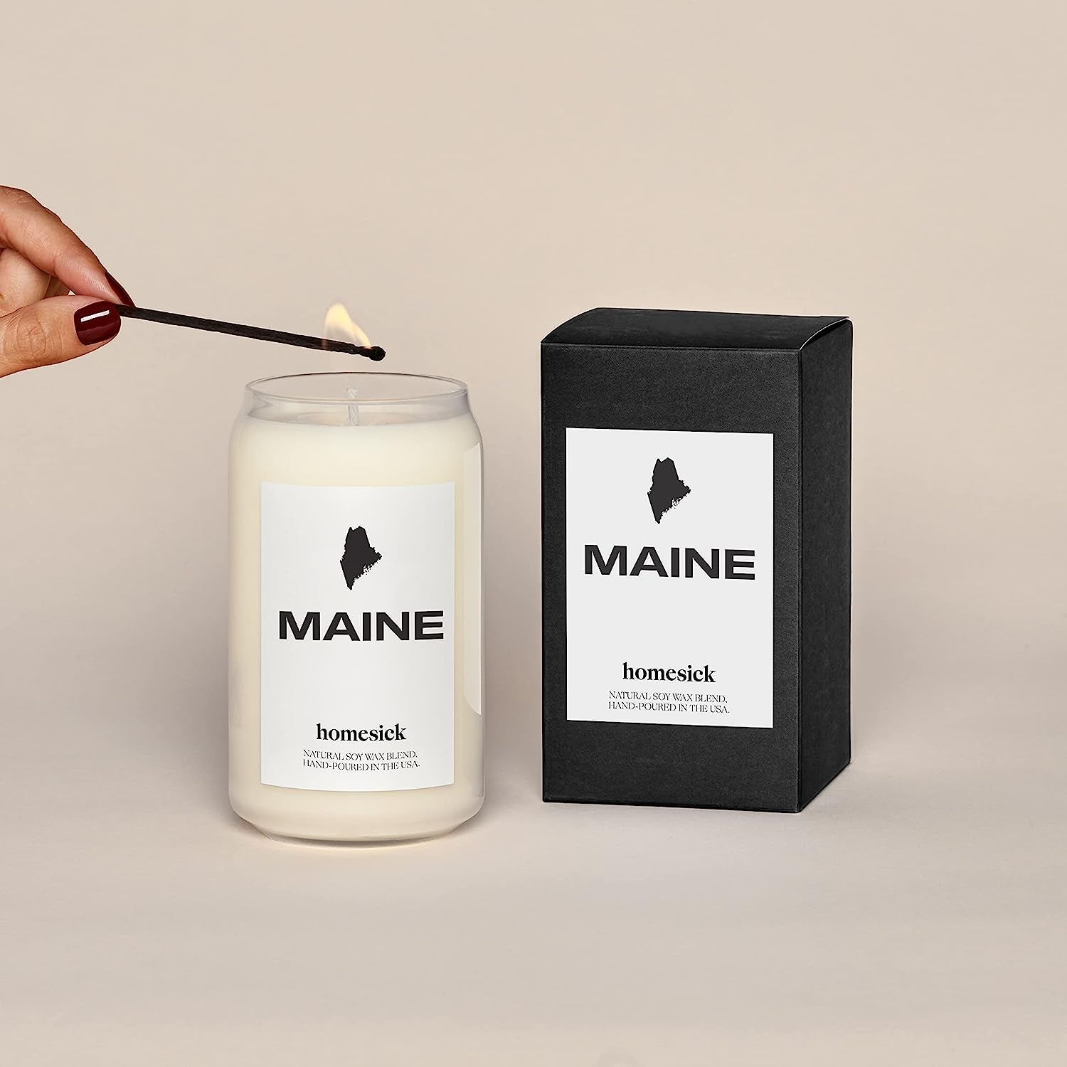 Premium Scented Candle, Maine - Scents of Lavender, Sandalwood, Patchouli, 13.75 Oz, 60-80 Hour Burn, Natural Soy Blend Candle Home Decor, Relaxing Aromatherapy Candle