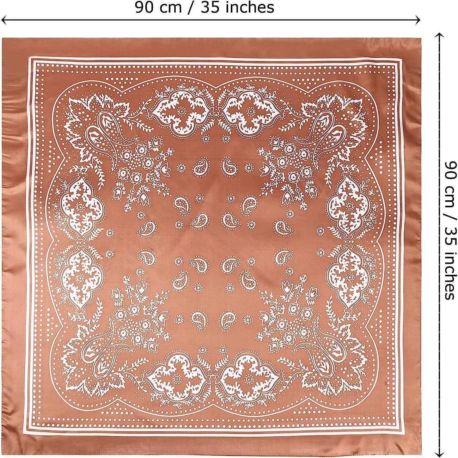 35 Inches Women Head Scarf Hair Bandanas - 4PCS Square Satin Head Scarves for Women Silk like Hair Kerchief Banadanas