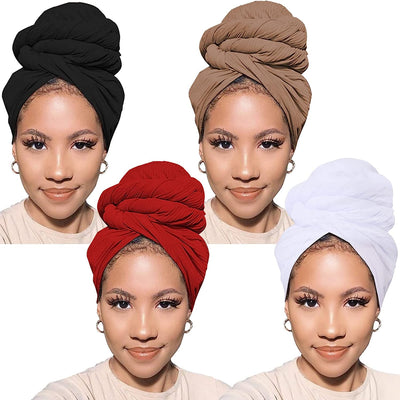 Head Wraps for Black Women African Head Wrap Lightweight for Women Long Plain Turban Hair Scarf Scarves
