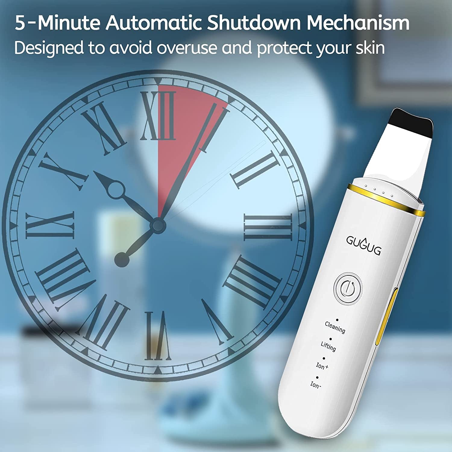 Skin Scrubber Skin Spatula Blackhead Remover with 4 Modes, Pore Spatula for Face, Facial Spatula for Deep Cleansing-White