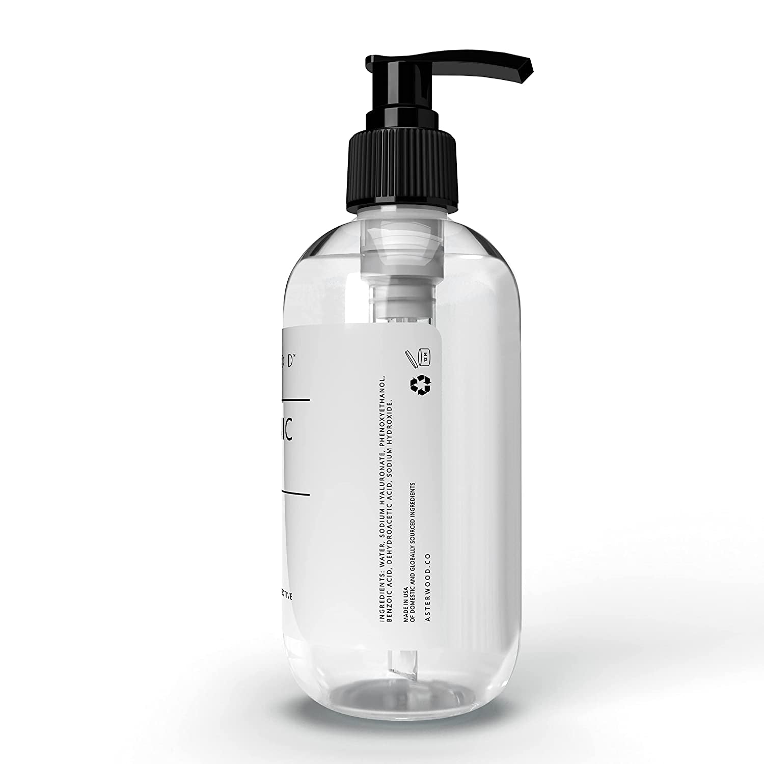 Asterwood Pure Hyaluronic Acid Serum for Face (237 Ml/8 Oz); Plumping Anti-Aging Face Serum, Hydrating Facial Skin Care Product, Fragrance Free, Pairs Well with Vitamin C Serum & Retinol Serum