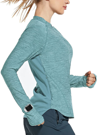 Women'S Quick Dry Shirts Long Sleeve for Running Hiking Workout UPF50+ SPF Lightweight Pullover