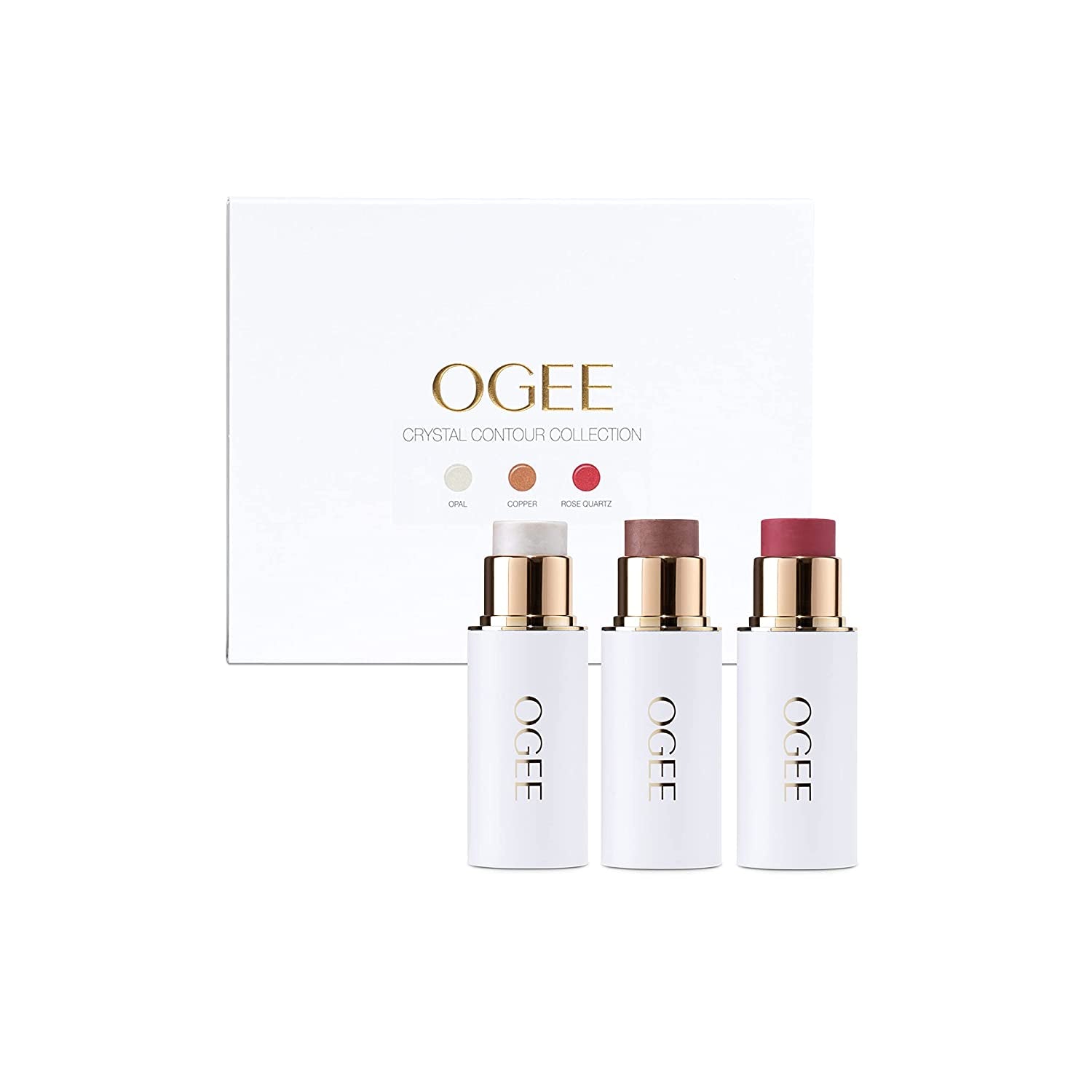 Face Stick Trio - Contour Stick Makeup Collection - Certified Organic Bronzer, Blush Stick, and Highlighter Stick for a Flawless Look
