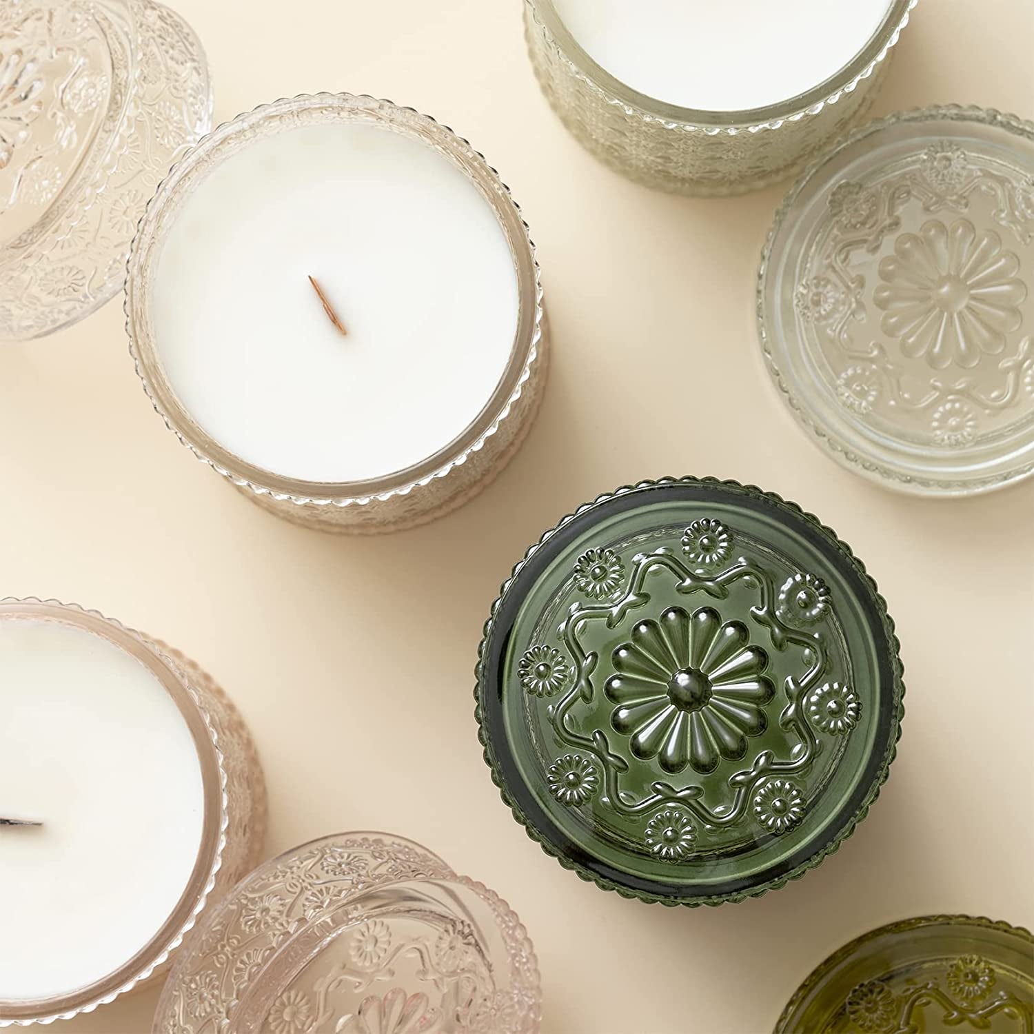 Scented Candles Eucalyptus & Sage, Large Wood Wicked Candles, Decorative Candles in Glass, Natural Soy Wax, 19.4Oz 90Hours