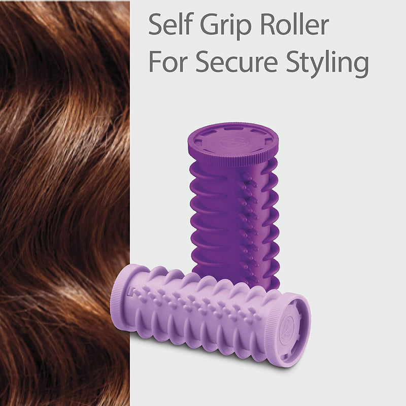 Instant Heat Compact Hot Rollers W/ Ceramic Technology; Black Case with Purple Rollers