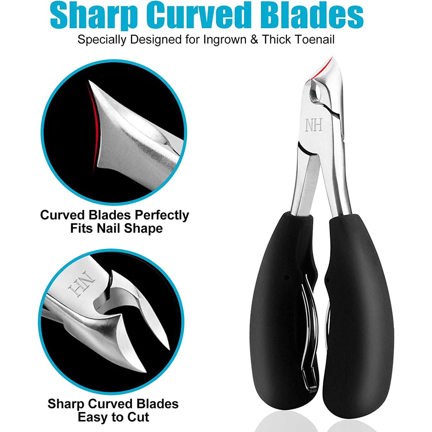Podiatrist Toenail Clippers, Professional Thick & Ingrown Toe Nail Clippers for Men & Seniors, Pedicure Clippers Toenail Cutters, Super Sharp Curved Blade Grooming Tool