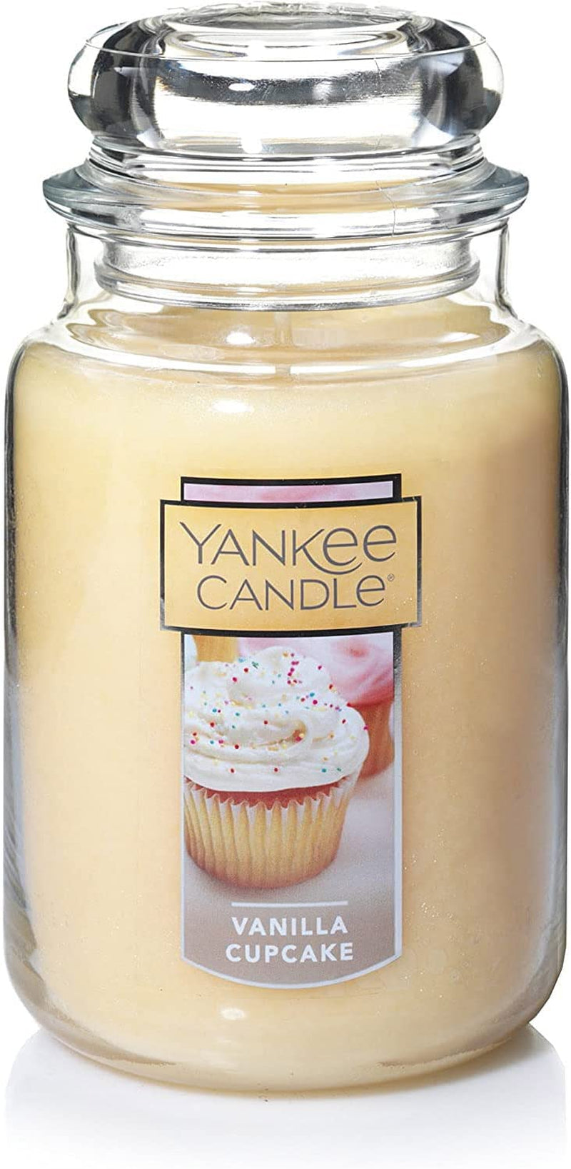 Yankee Candle Vanilla Cupcake Scented, Classic 22Oz Large Jar Single Wick Candle, over 110 Hours of Burn Time