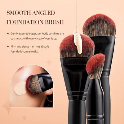 Jessup Makeup Brushes Set Premium Synthetic Powder Foundation Highlight Concealer Eyeshadow Blending Eyebrow Liner Spoolie Brush Set Black 21Pcs T271
