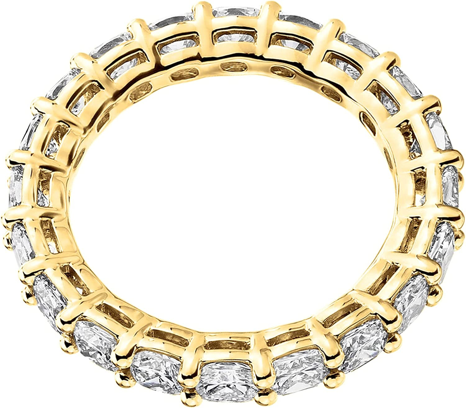 14K Gold Plated Rings Cubic Zirconia Love Ring | 3Mm Cushion Cut Stackable Rings for Women | Gold Rings for Women