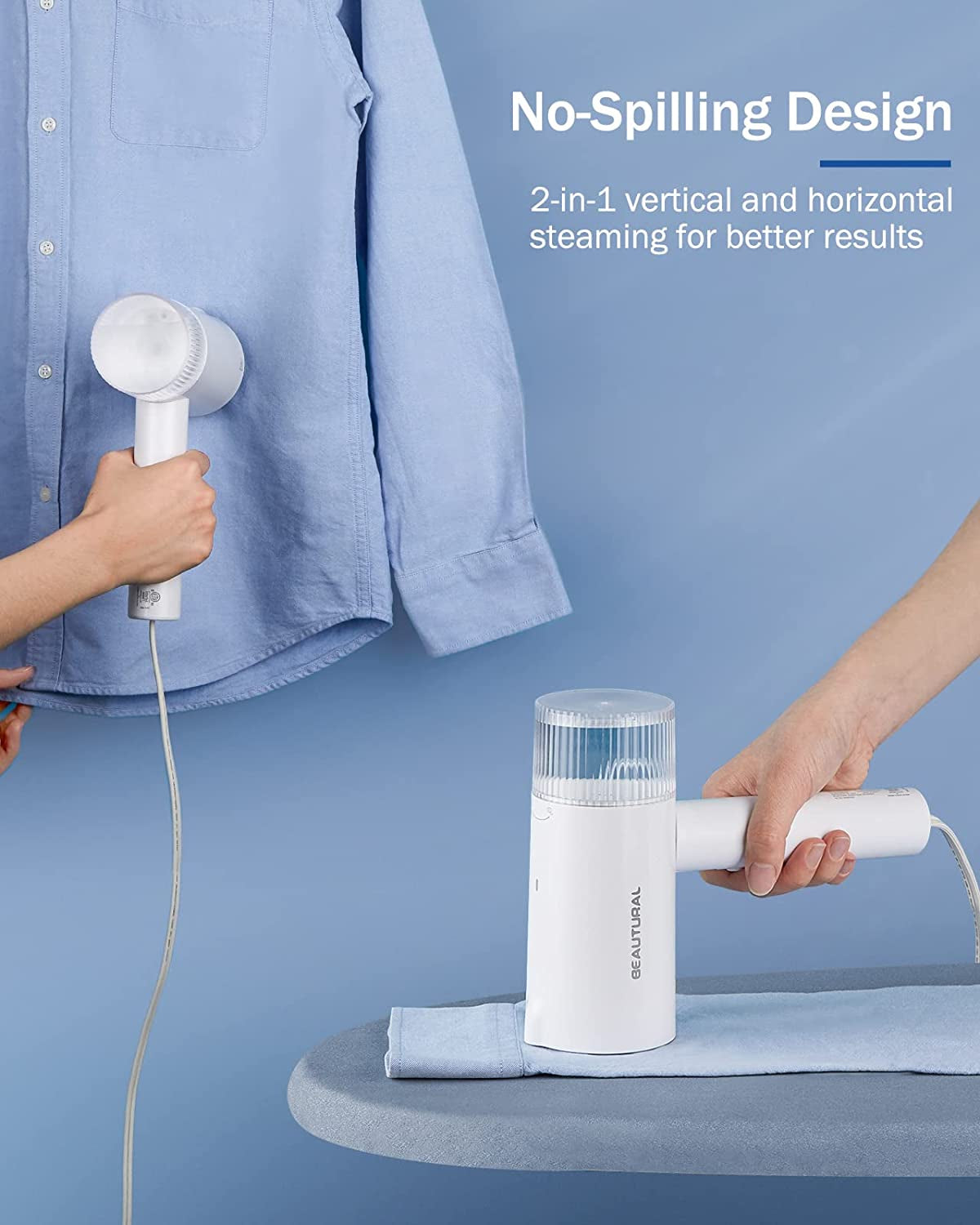 Steamer for Clothes, Foldable Handheld Clothing Wrinkles Remover for Garments, 30-Second Fast Heat-Up, Portable Fabric Steamer for 120V Countries, Not for Use in 220V Such as Europe