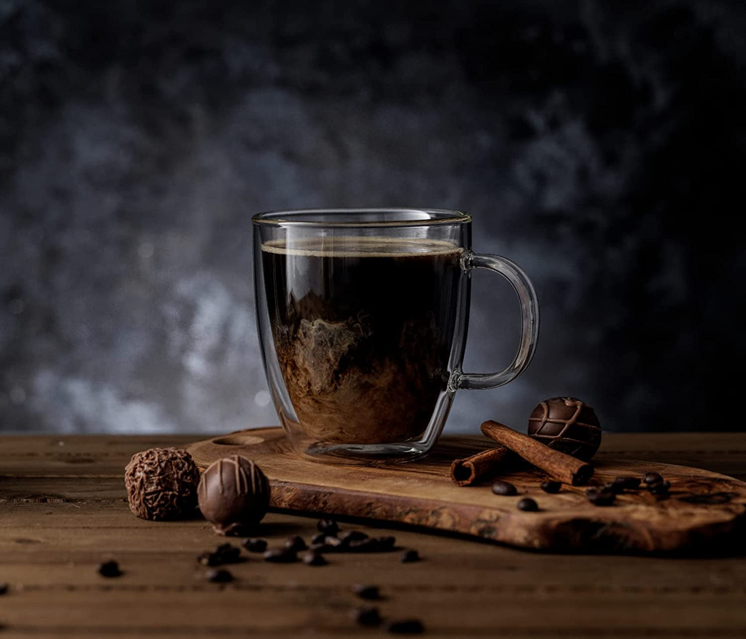 Savor Double Wall Insulated Glasses - Coffee Mugs (Set of 2) - 13.5-Ounces