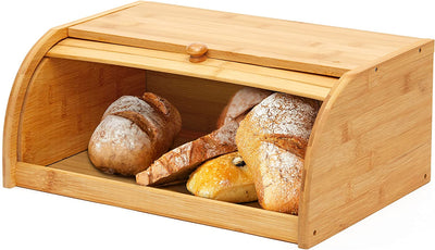 Premium Bamboo Bread Box, Bread Storage and Organizer, Organizer for Kitchen Countertop, Assembly Required
