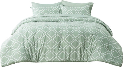 Bedsure Sage Green Comforter Set Twin - Bed in a Bag Twin 5 Pieces, Lightweight Warm Bedding Sets for All Season with Comforters, Sheets, Pillowcase & Sham