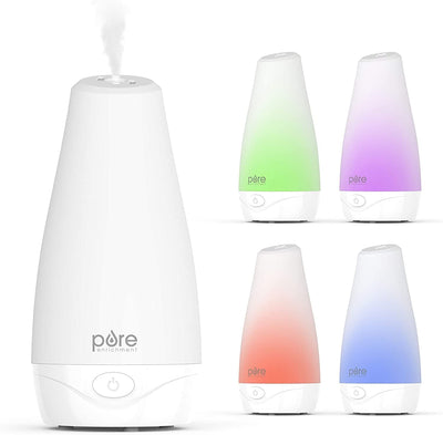 ® Purespa™ Essential Oil Diffuser - Compact Ultrasonic Aromatherapy Diffuser, Natural Air Deodorizer, 100Ml Water Tank, and Optional Mood Light - Lasts up to 7 Hours with Auto Shut-Off