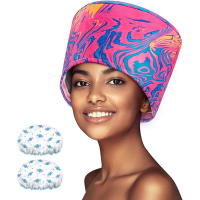 Deep Conditioning Steamer Heat Cap - Heating Hair Cap for Deep Conditioner Natural Black Women Girls Hair Scalp Treatment, Electric Thermal Heated Cap for Hair Care Spa Salon Home Use (Neon Color)